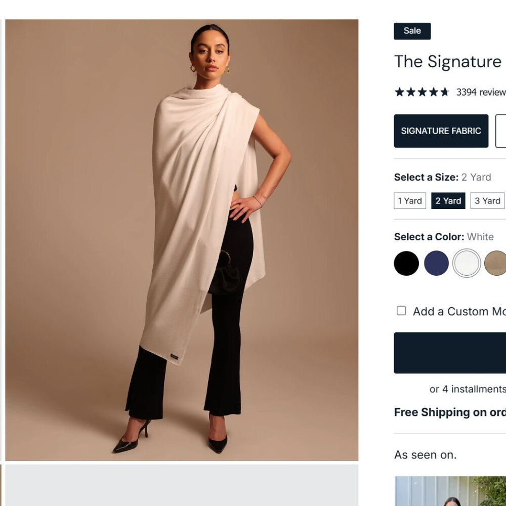 Bleusalt- WHITE 2 yard Signature Wrap